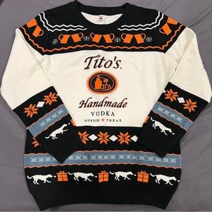 Tito’s Ugly Christmas Sweater 2022 with matching pet sweater